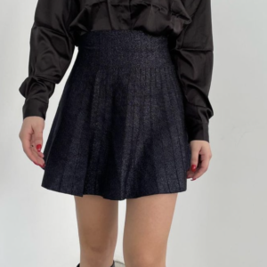 Φούστα mini πλεκτή lurex ύφανση #CNT1702802
