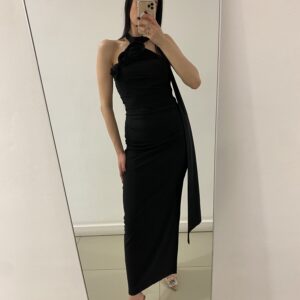 New maxi draped dress with flower detail #FNY1272367L