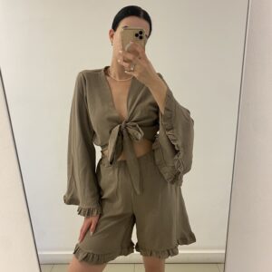 SIFNOS Set 2 κομμάτια με μακρύ μανίκι που δένει #FNY21123-21122