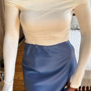 Jersey off the shoulder top #KH9003