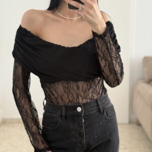 New off the shoulder lace bodysuit #FNYAW32008